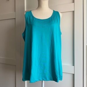 NOLA - 2X, NWT Teal / Turquoise Workout Tank Top w/ Built-In Bra